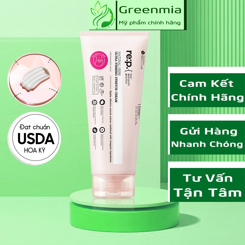 Kem Chống Rạn Da RE:P Giảm Rạn Da Bụng Đùi Săn Chắc Da Làm Mờ Sẹo RE:P NATURAL HERB ULTRA FIRMING STRETCH CREAM 200ml