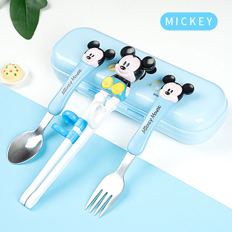 Bộ Muỗng Ăn Dặm Cho Bé, Dụng Cụ Ăn Dặm Cho Bé Đầy Đủ 04 Món Chất Liệu Inox 304