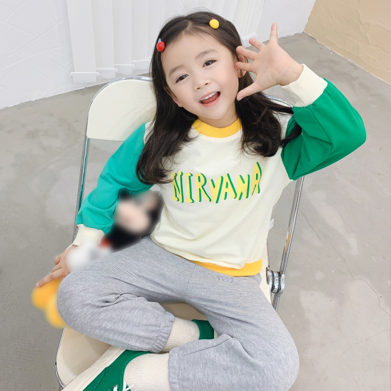 Set Áo Nỉ In Hình Mặt Cười Màu Sắc Thời Trang Hàn Quốc Cho Bé Gái