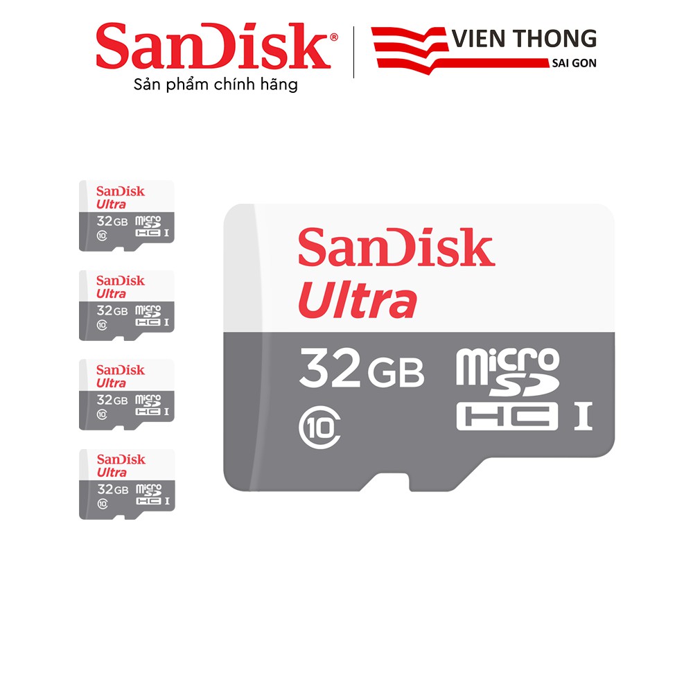 Bộ 5 Thẻ nhớ microSD Sandisk 32GB upto 80MB/s 533X Ultra UHS-I Hãng phân phối chính thức