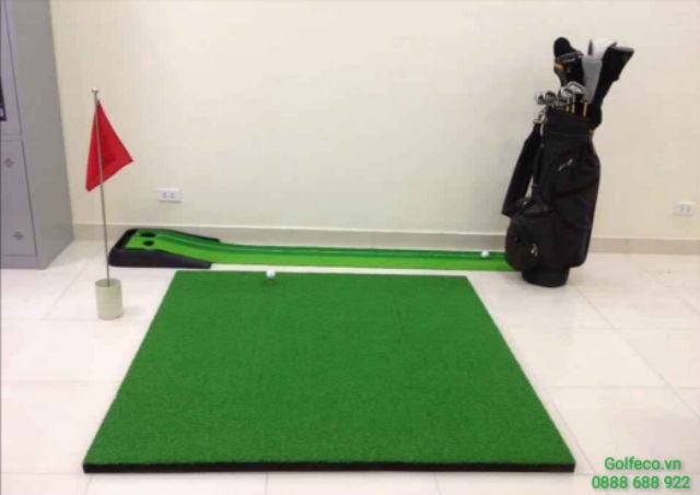 Thảm tập Golf swing kích thước 1,5x1,5m - Tặng kèm 2 tee và 3 bóng