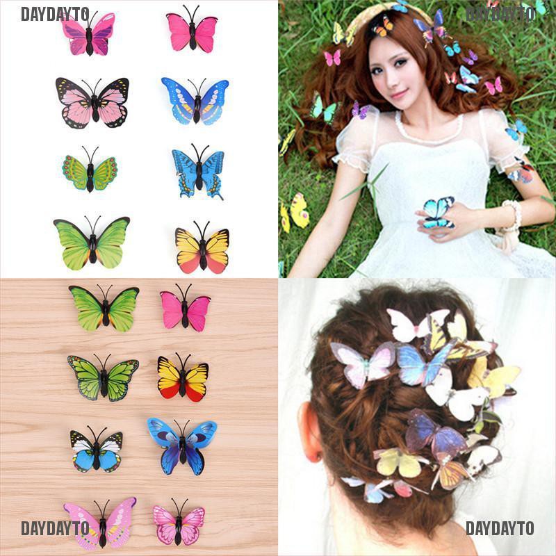 Set 5 Kẹp Tóc Hình Bươm Bướm Cho Cô Dâu Ngày Cưới