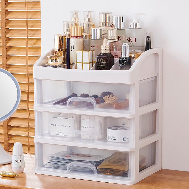 Khay đựng mỹ phẩm, kệ đựng đồ trang điểm 4 tầng nhựa trọng suốt
