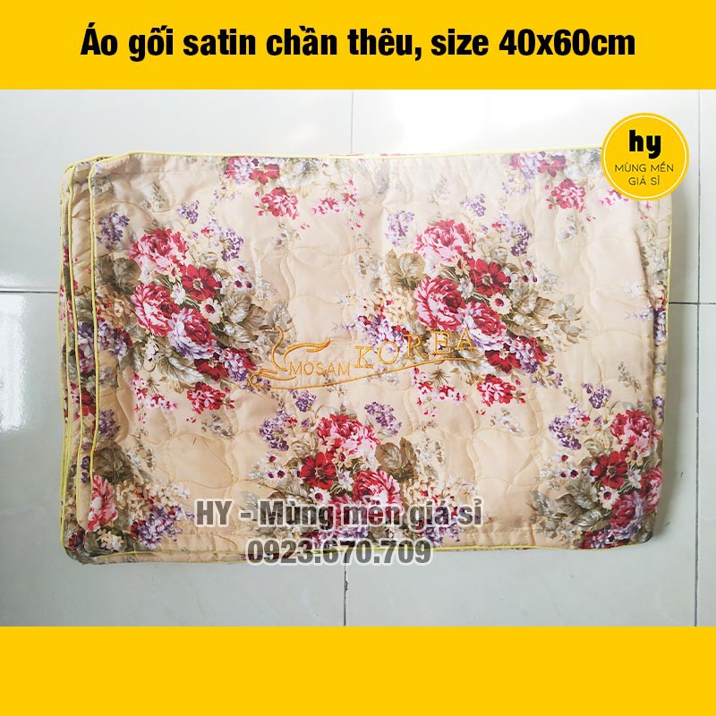 [20 MẪU] Áo gối 40x60cm chần thêu, có khóa kéo - ẢNH THẬT 100% | Mùng mền giá sỉ Hy