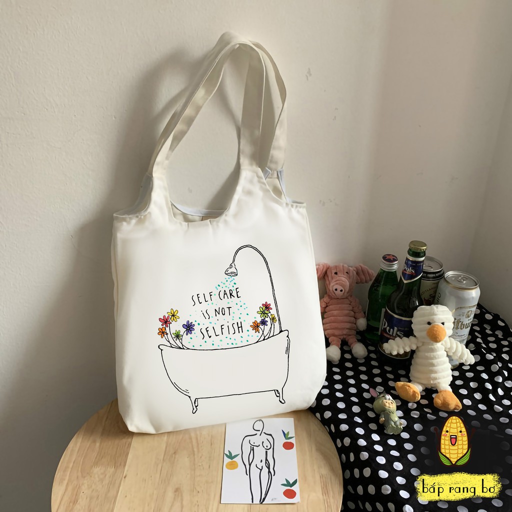 TÚI TOTE TRÒN LÁ VÀ GIÓ [CÓ KHÓA + TÚI CON] - VẢI CANVAS