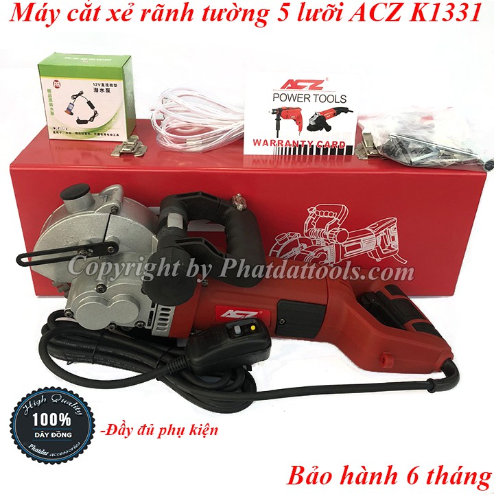 Máy cắt xẻ tạo rãnh tường 5 lưỡi ACZ K1331-Công suất 2700W-Hàng chính hãng-Đầy đủ phụ kiện-Bảo hành 6 tháng