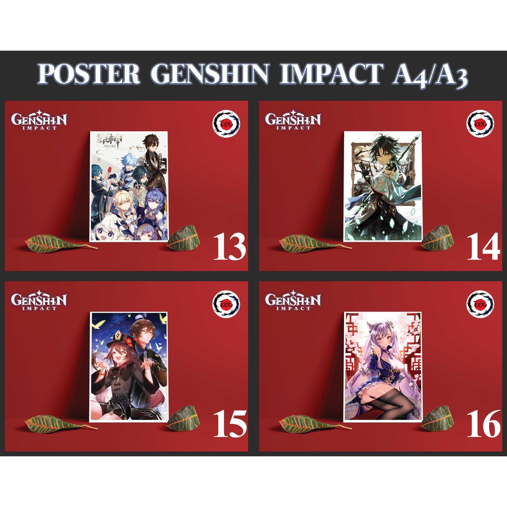 Postcard Cao Cấp - Poster Genshin Impact Set 1