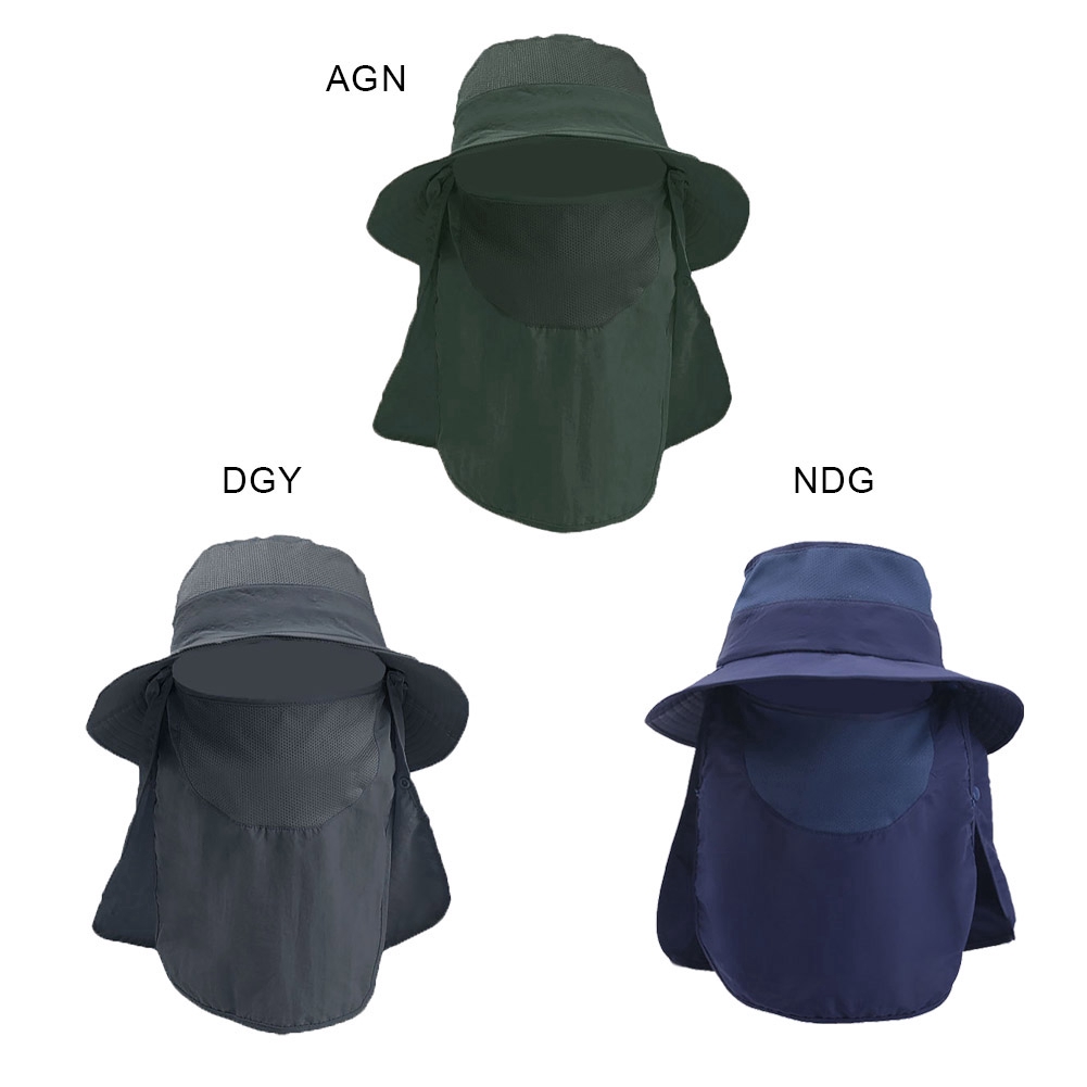 Outdoor Sport Hiking Visor Breathable Hat UV Protection Face Neck Cover Fishing Sun Protect Cap Flap Hat Wide Brim Buckle