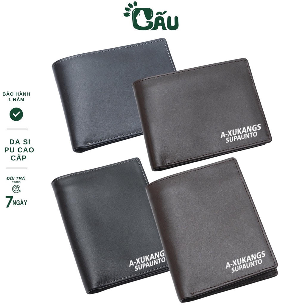 Ví nam Gấu 194 chất liệu da Si PU cao cấp nam mini sang chảnh - A-XUKANGS