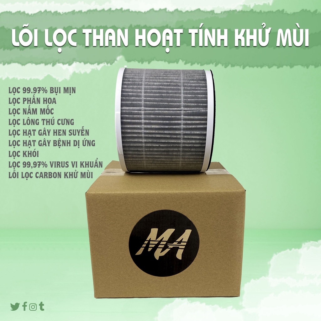 Lõi lọc không khí than hoạt tính Carbon lọc mùi, khử mùi hiệu quả thay thế máy lọc không khí MaxAir MA025 | BigBuy360 - bigbuy360.vn