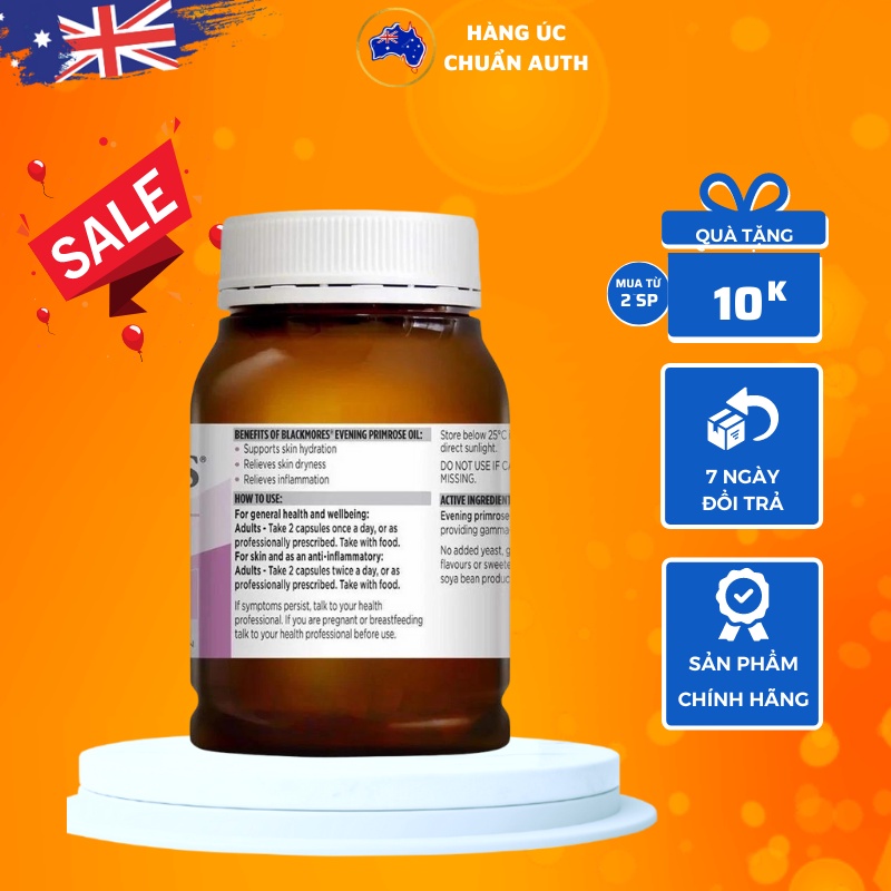 Viên uống Tinh dầu Hoa anh thảo Úc Blackmores Evening Primrose Oil 190 viên