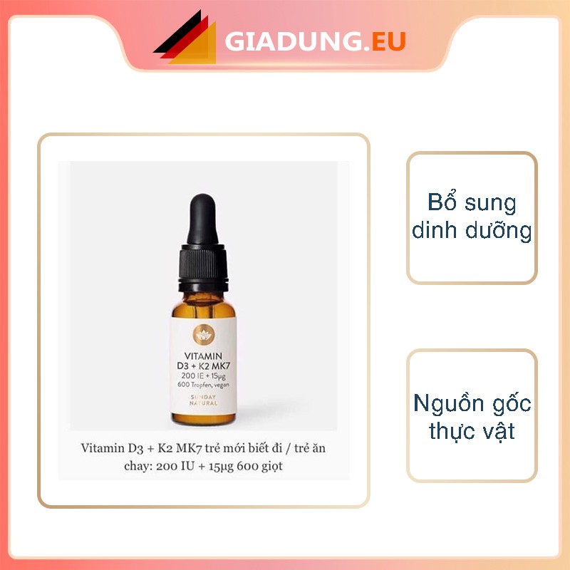 Lọ Vitamin D3+K2 MK7 20ml