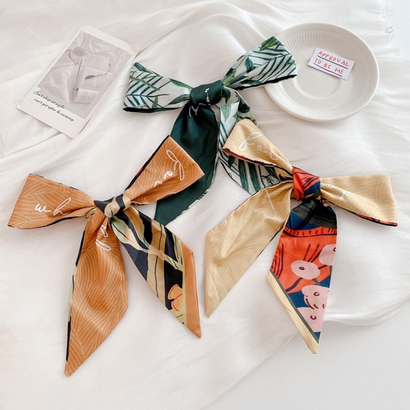 Khăn treo túi xách bằng vải lụa in họa tiết phong cách Hàn Quốc đáng yêu thời trang chất lượng cao