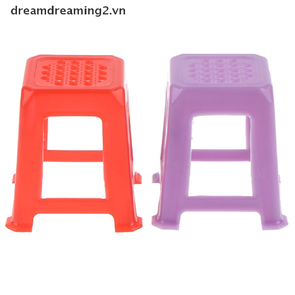 Mô hình ghế đẩu nhựa mini tỉ lệ 1/12 trang trí nhà búp bê