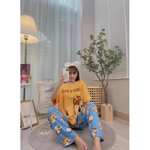 Set bộ thun mặc nhà cho nữ 3D hoạt hình thú mỏ vịt cực cute, quần áo giá rẻ