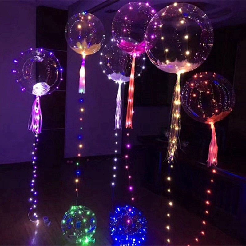Bong Bóng Trong Suốt Có Đèn Led Phát Sáng Trang Trí Giáng Sinh