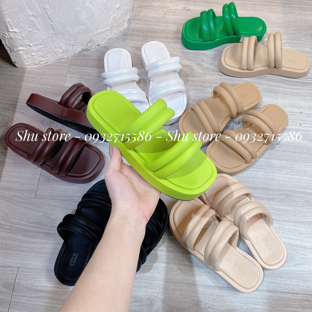 DÉP ĐẾ BẰNG KIỂU DÁNG NĂNG ĐỘNG 2 QUAI PHỒNG TRẦN CHỈ BỀN VÀ ĐẸP SHU STORE
