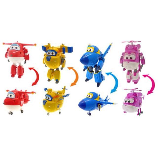 Hộp 8 nhân vật đội bay siêu đẳng Super wings biến hình thành máy bay và robot ( mẫu mới 2019)