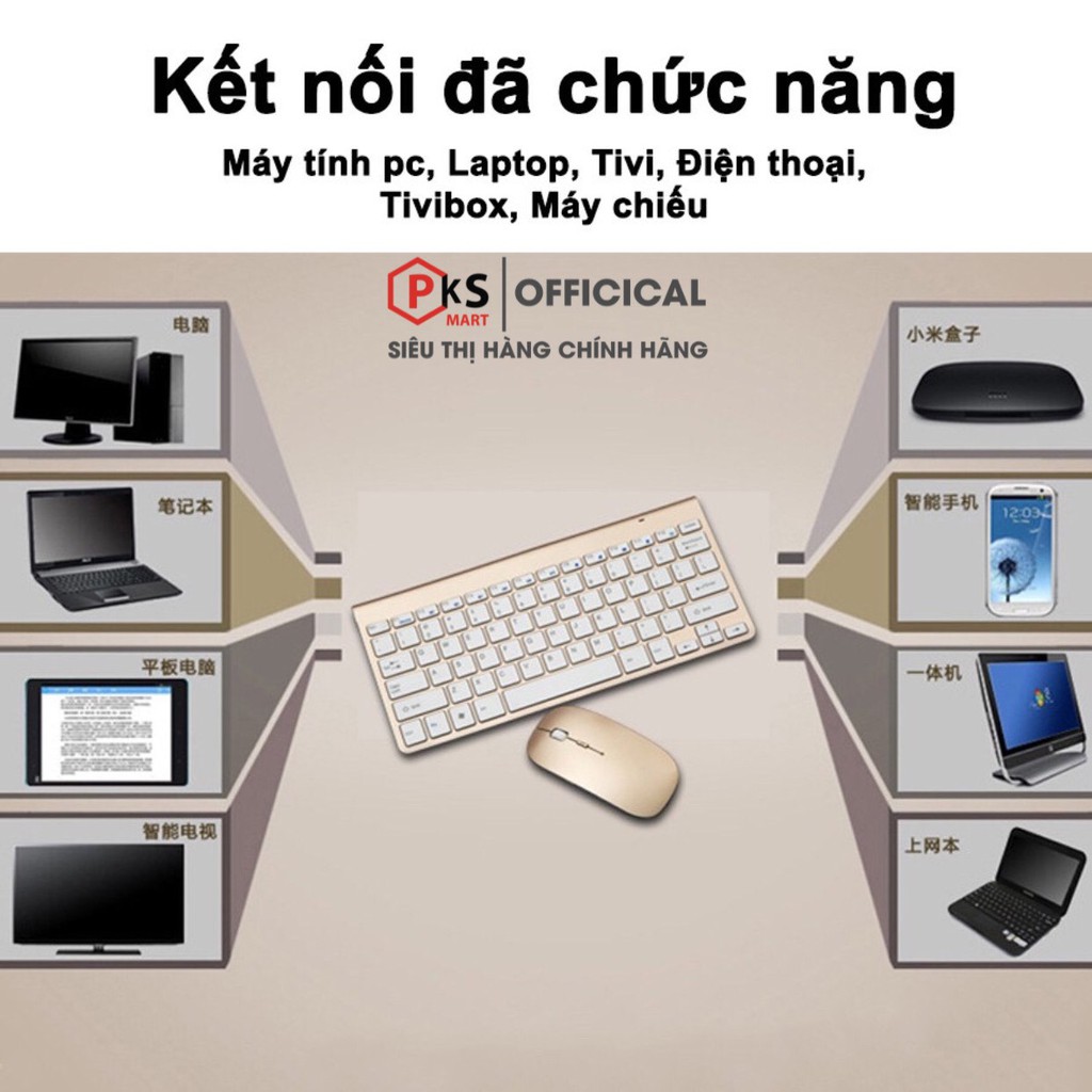 [QUÀ TẶNG 01 MÓC DÁN TƯỜNG] Bàn Phím và Chuột Không Dây K108 Chống Thấm Nước 2.4G Dùng Cho Laptop, Máy Tính PC, Smart TV