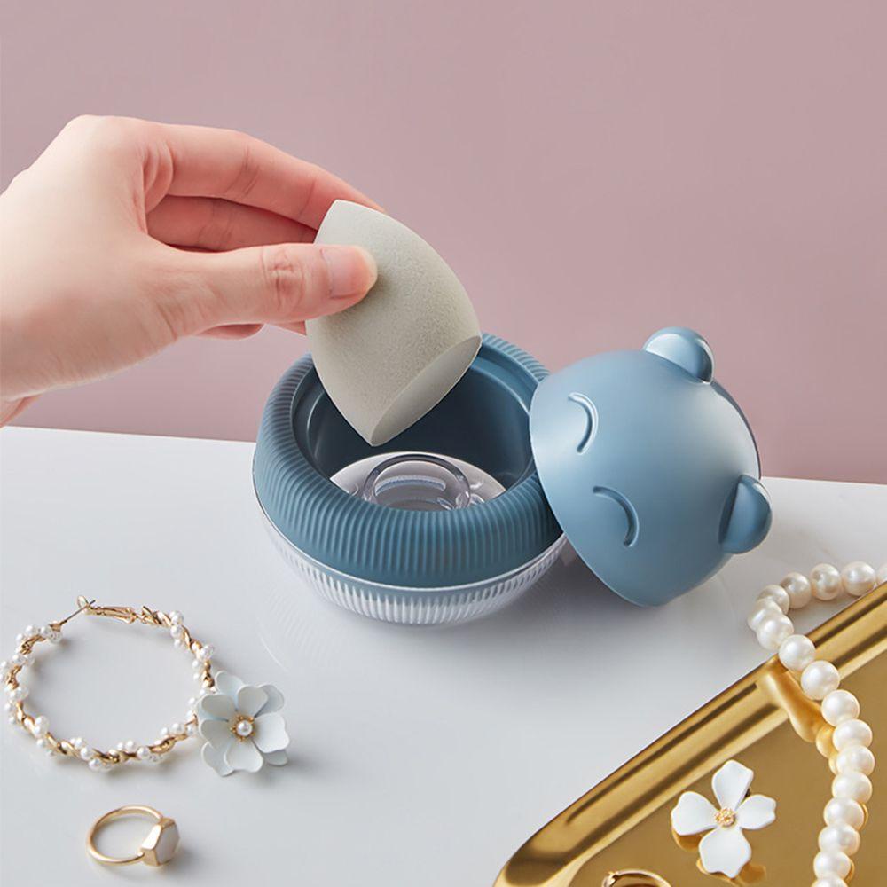 Hộp Đựng Mút Trang Điểm Trong Suốt Hình Trứng Hoạt Hình Giá Đỡ