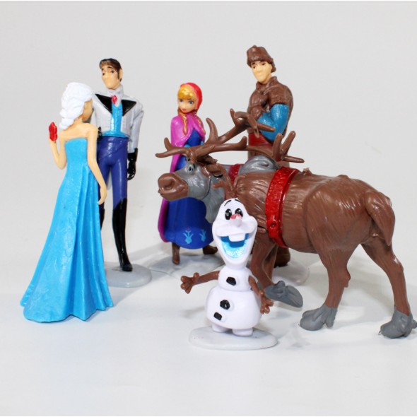 Set 6 nhân vật phim Nữ Hoàng Băng Giá nhựa đặc PVC dùng để trang trí bàn làm việc, trưng bày, làm đồ chơi