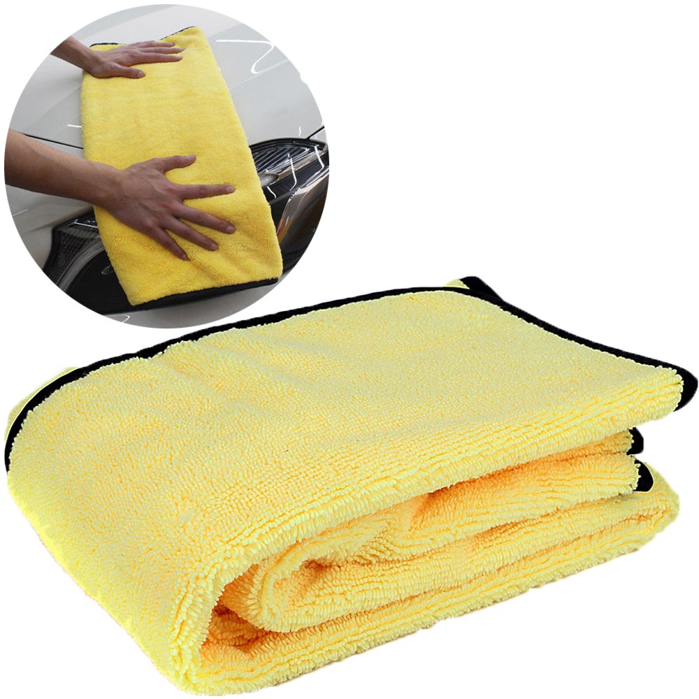 Khăn lau ô tô đa năng siêu thấm nước sợi microfiber 92*56cm vàng