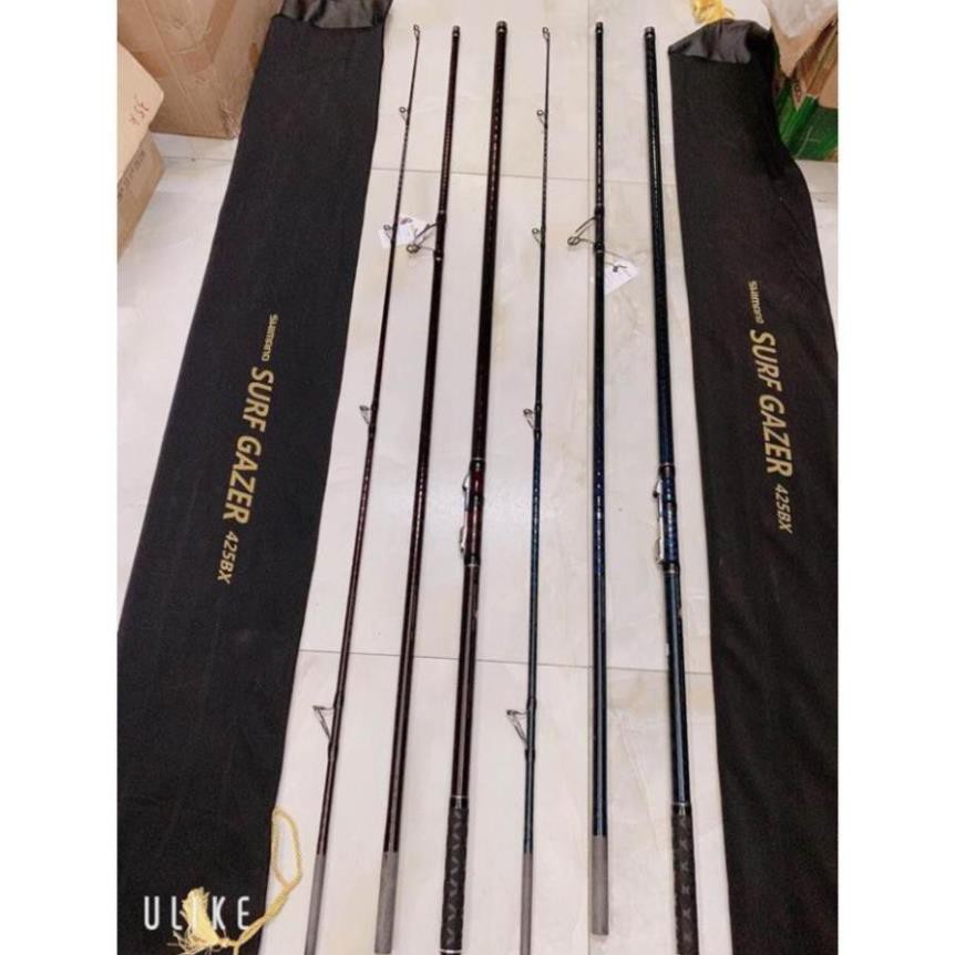 Cần câu lục 3- khúc Shimano Surt Gazer 4m25 BX-T vân xoắn câu xa bờ khoen Pat Fuji made in indonesia