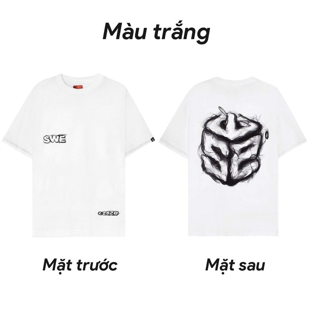 Áo Thun tay lỡ SWE khói Ulzzang from Nam nữ overzize unisex