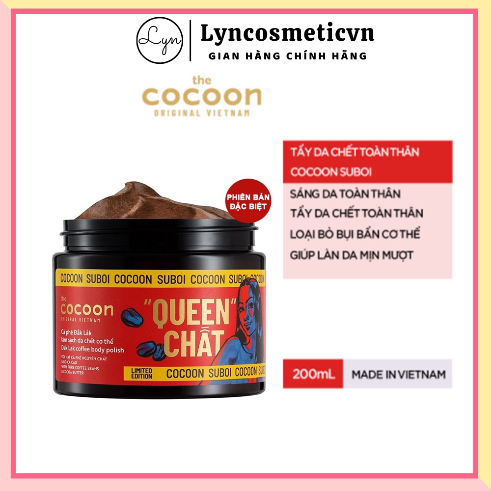 Tẩy Da Chết Body Làm Đều Màu Da Và Dưỡng Mịn Da Chiết Xuất Cà Phê Dak Lak The Cocoon Dak Lak Coffee Body Polish