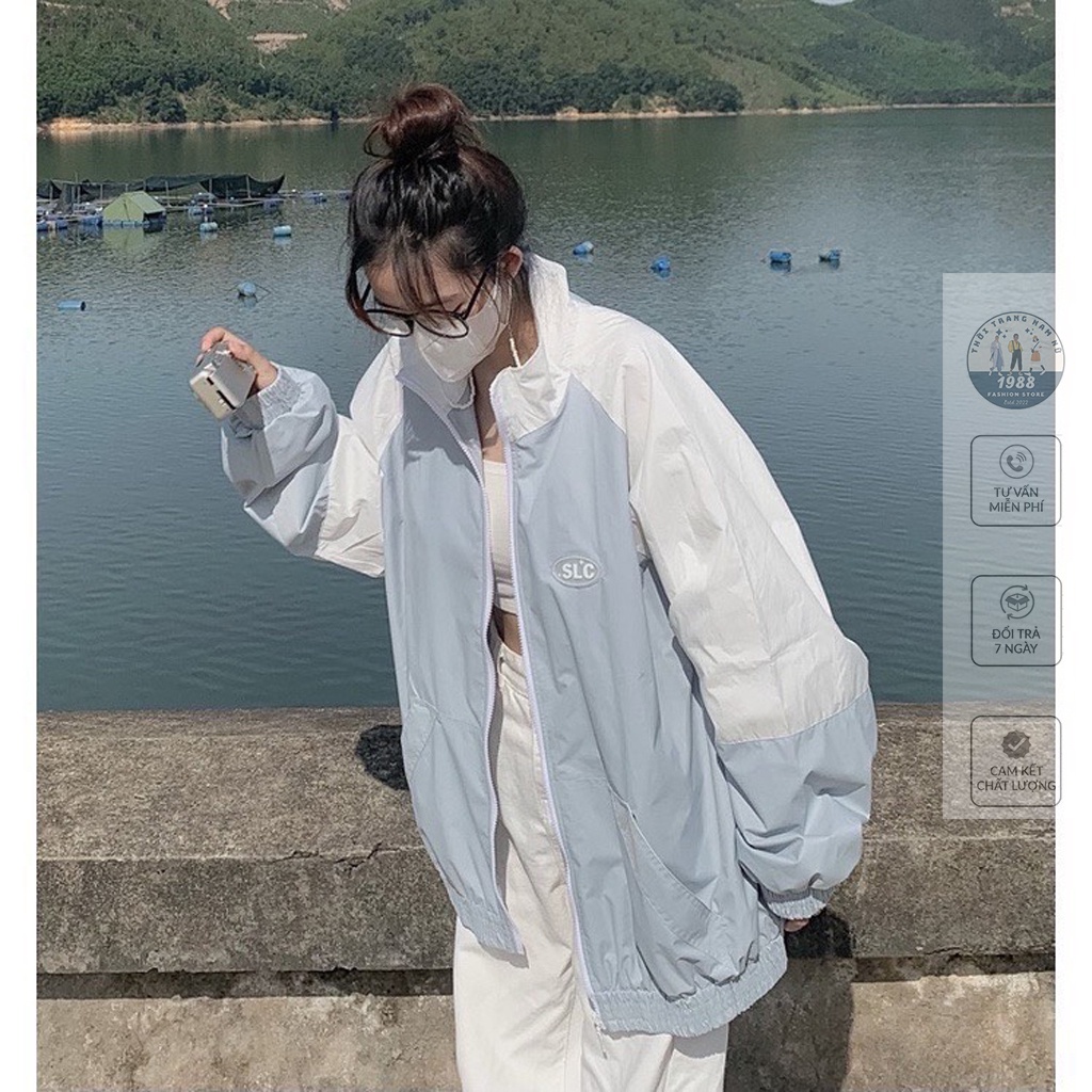 Áo Khoác Gió SLC, Áo Khoác Dù Nữ Mùa Đông Kiểu Unisex Form Rộng