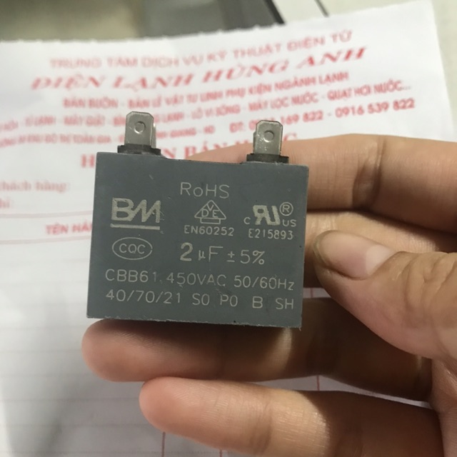 Tụ quạt dàn nóng điều hoà loại zắc1,5uf ,2uf.2,5uf.3uf.3,5uf.4uf.5uf.6uf.7uf.8uf