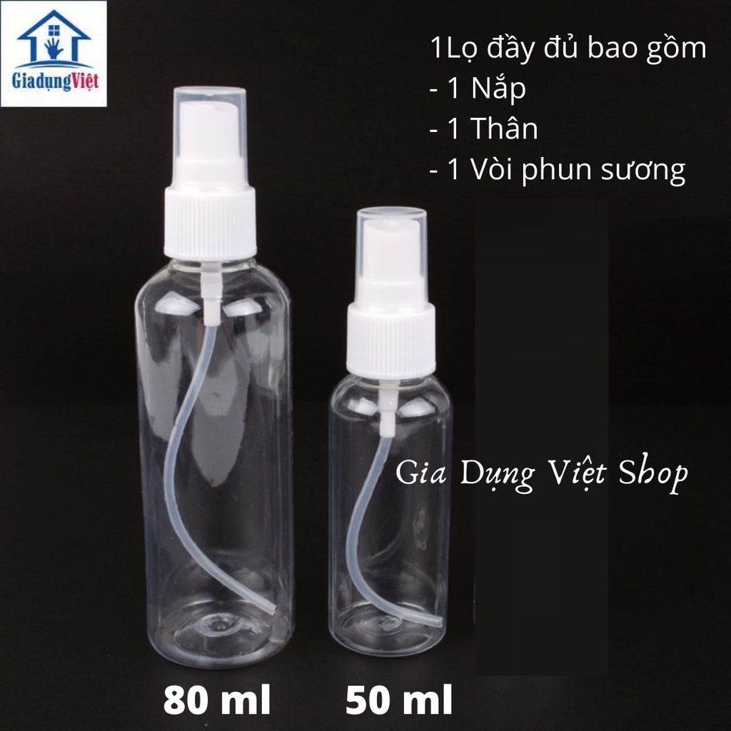 Lọ chiết mỹ Phẩm, chai xịt phun sương, lọ chiết dung dịch rửa tay dung tích 30ml - 50ml - 100ml