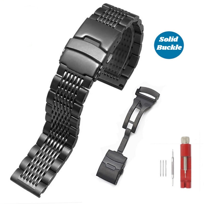 SEIKO Dây Đeo Đồng Hồ Bằng Thép Không Gỉ 18mm/20mm/22mm/24mm Sang Trọng Cho Nam