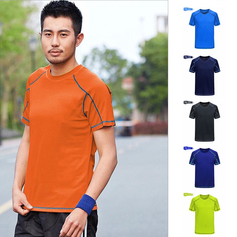 Áo thun thể thao ngắn tay khô nhanh 6 màu tùy chọn size XL-8XL