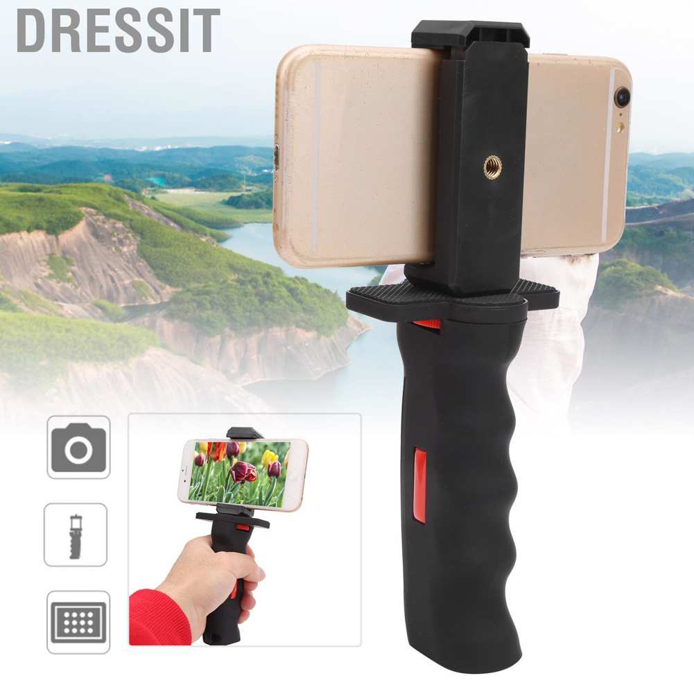Dressit Camera Plastic Handheld Grip Stabilizer Handle Mount Stand with Mobile Phone Clamp