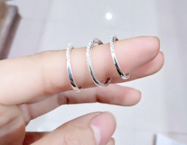 Nhẫn bạc Nhẫn một hàng đá bạc ta 925 VAN Jewelry V10001 NoBrandFemaleSilver