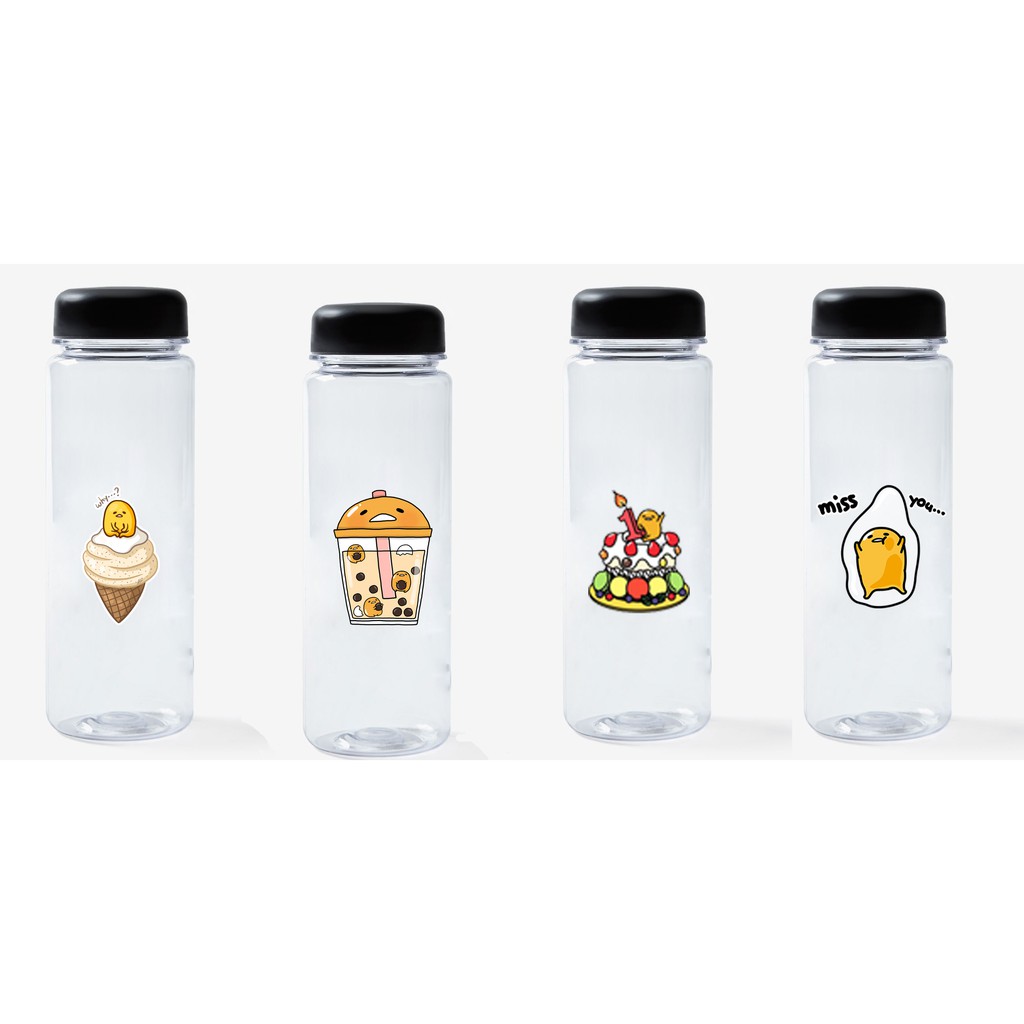 Bình nước trứng lười nhựa in màu BNI34 500ml bình nước gudetama hoạt hình bình nước dễ thương