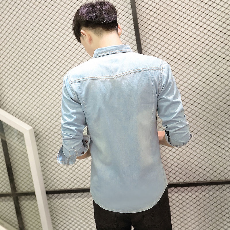 Áo Sơ Mi Denim Tay Dài Thời Trang Dành Cho Nam
