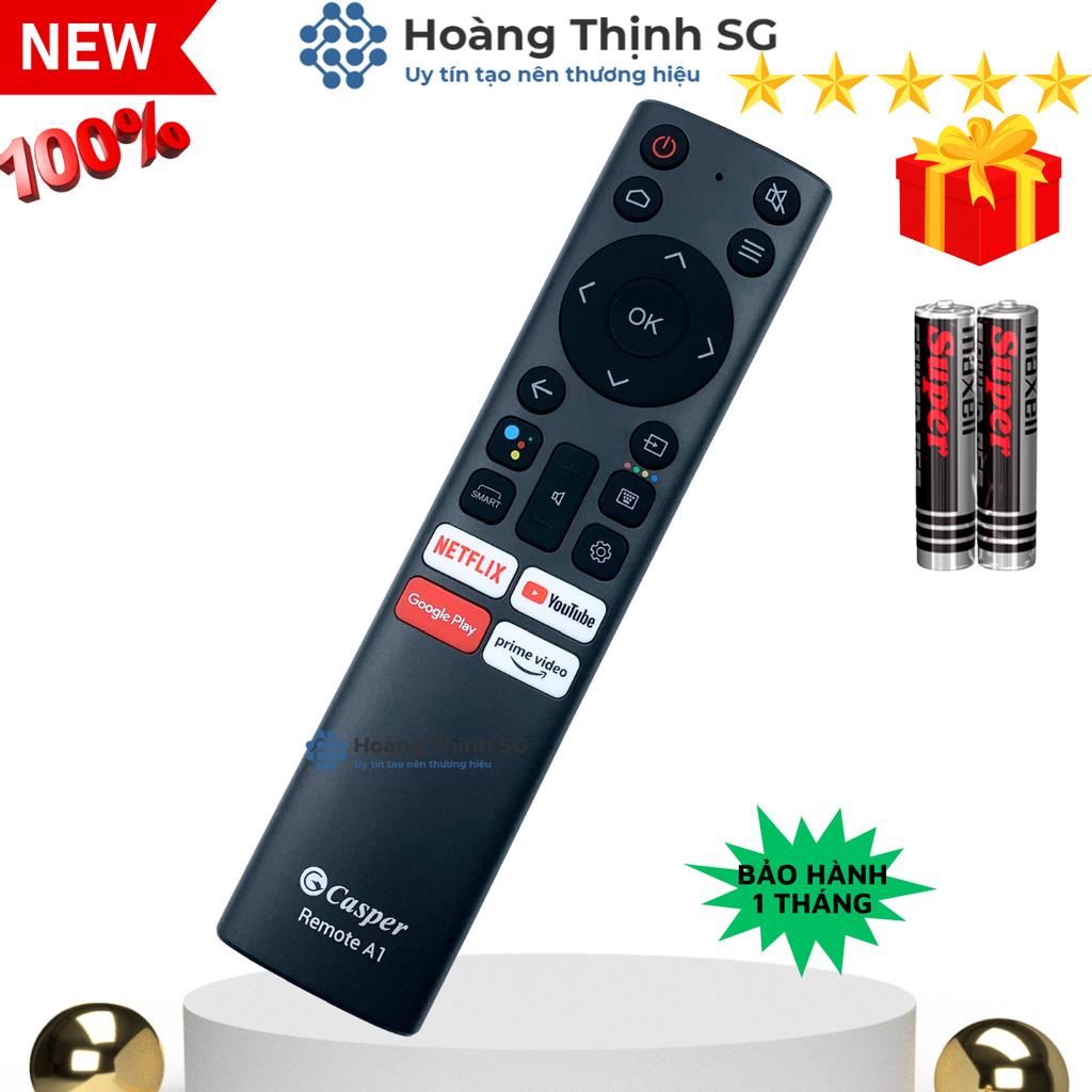 Remote điều khiển tivi Casper A1, Điều Khiển TV Casper Internet Có Giọng Nói - Tặng kèm pin