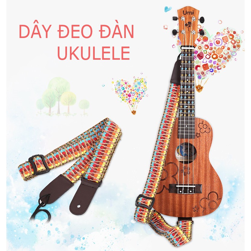 [TẶNG CHỐT] Dây Đeo Đàn Ukulele/Guitar - Thổ Cẩm Đặc Biệt