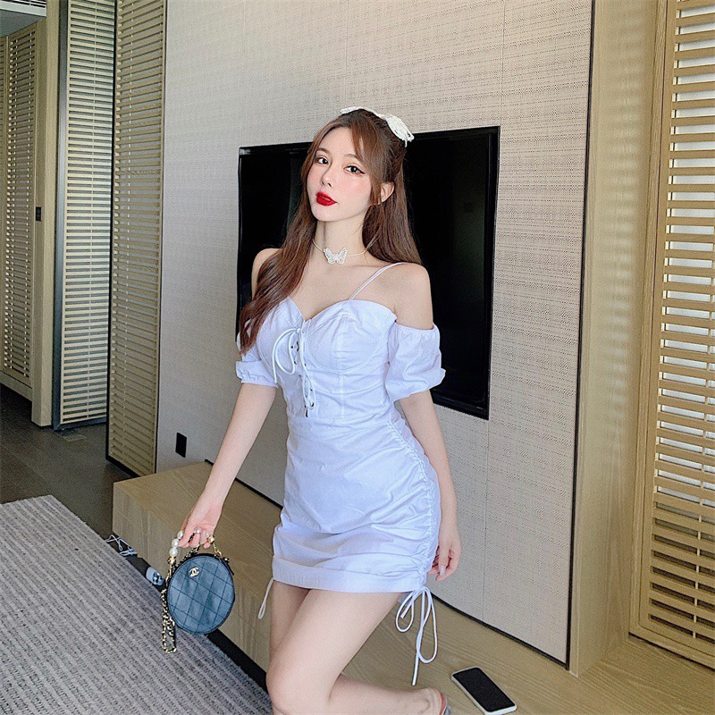 Đầm nữ dáng ôm sơ mi tay ngắn Emilyshop
