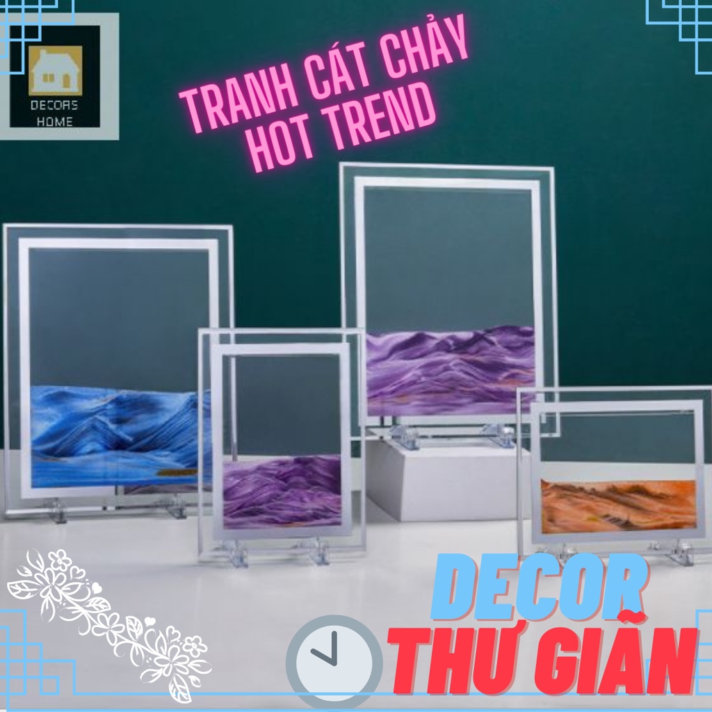 Tranh cát chảy 3D tạo hình nghệ thuât hotrend trang trí phòng bàn làm việc