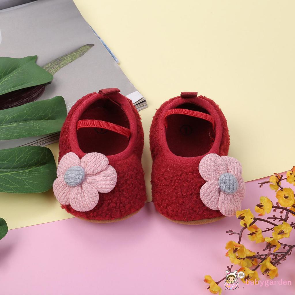 Giày da lộn đế mềm chống trượt dành cho bé gái