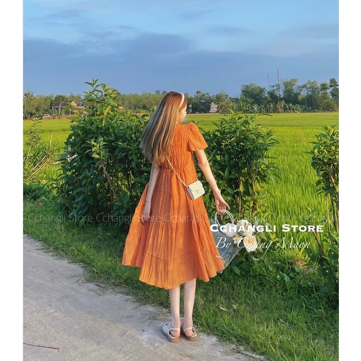 Váy xốp chun ngực dáng suông( ảnh thật by Chang Moon) | BigBuy360 - bigbuy360.vn