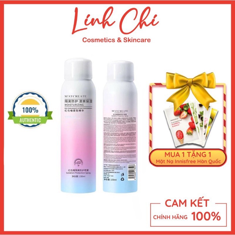 Xịt Chống Nắng Trắng Da Maycreate 150ml SPF35