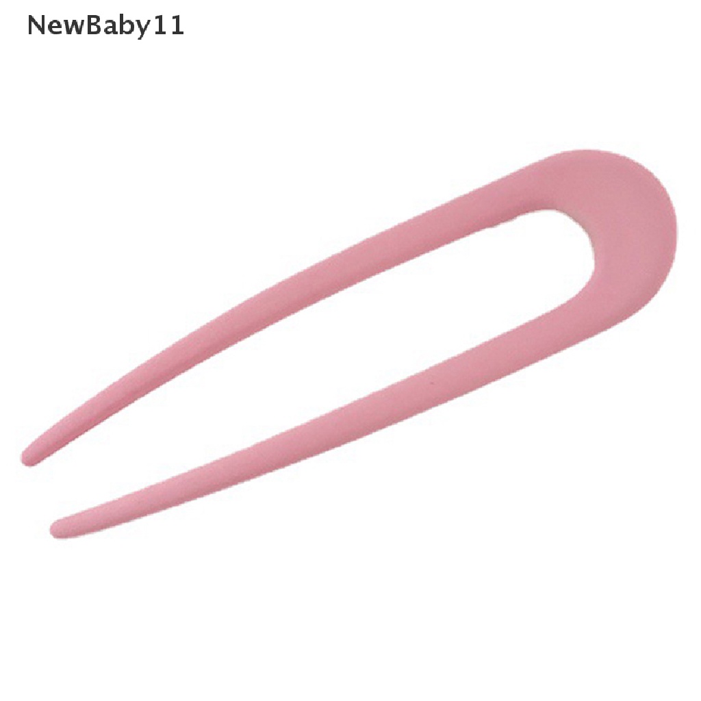 1 Trâm Cài Tóc Chữ U Bằng Nhựa Màu Trơn Đơn Giản Thời Trang Cho Nữ