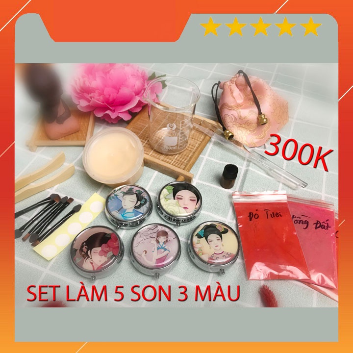 Set Làm Son Cổ Trang Khay nhiều màu Nguyên liệu làm mỹ phẩm Nguyên liệu làm son handmde <3 Panda Store