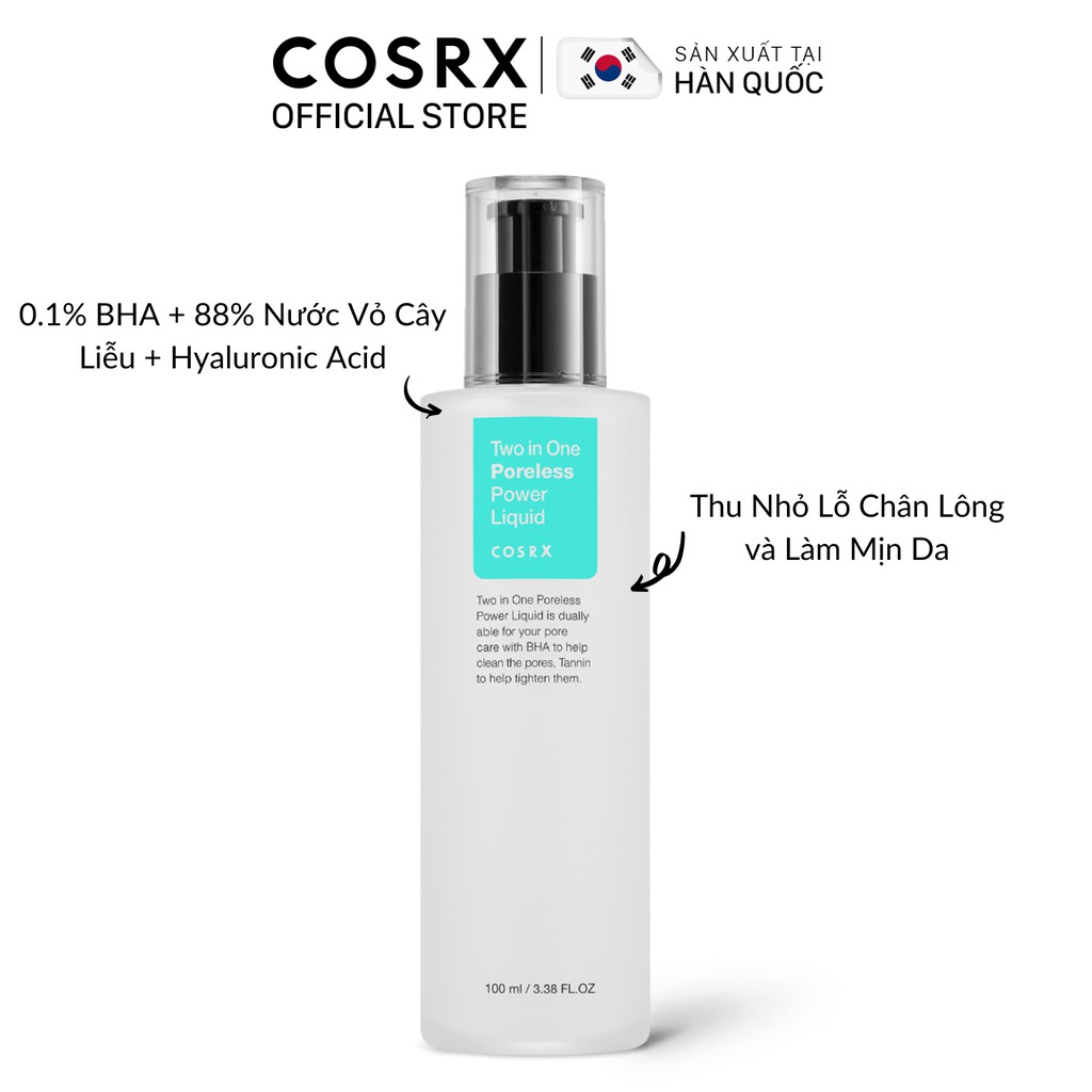 Dưỡng Chất Cân Bằng Da Và Se Khít Lỗ Chân Lông COSRX Two in One Poreless Power Liquid 100ml