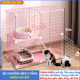 Chuồng CHÓ lưới sắt lắp ghép đa năng cho thú cưng thỏ, sóc bọ ú, vẹt màu hồng, đen, trắng