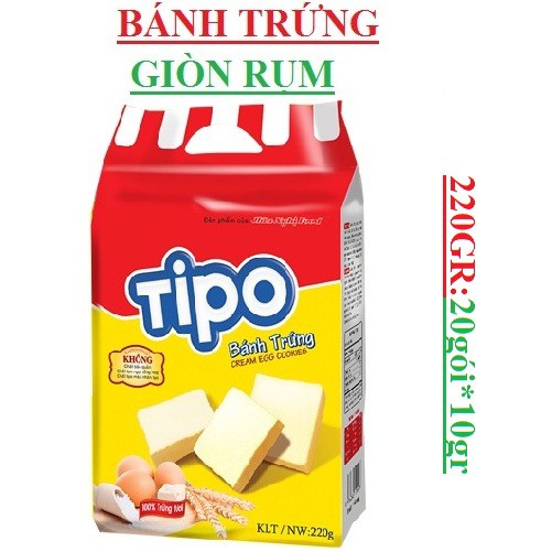 Bánh trứng nướng Tipo cream egg cookies Hữu nghị túi 220gr